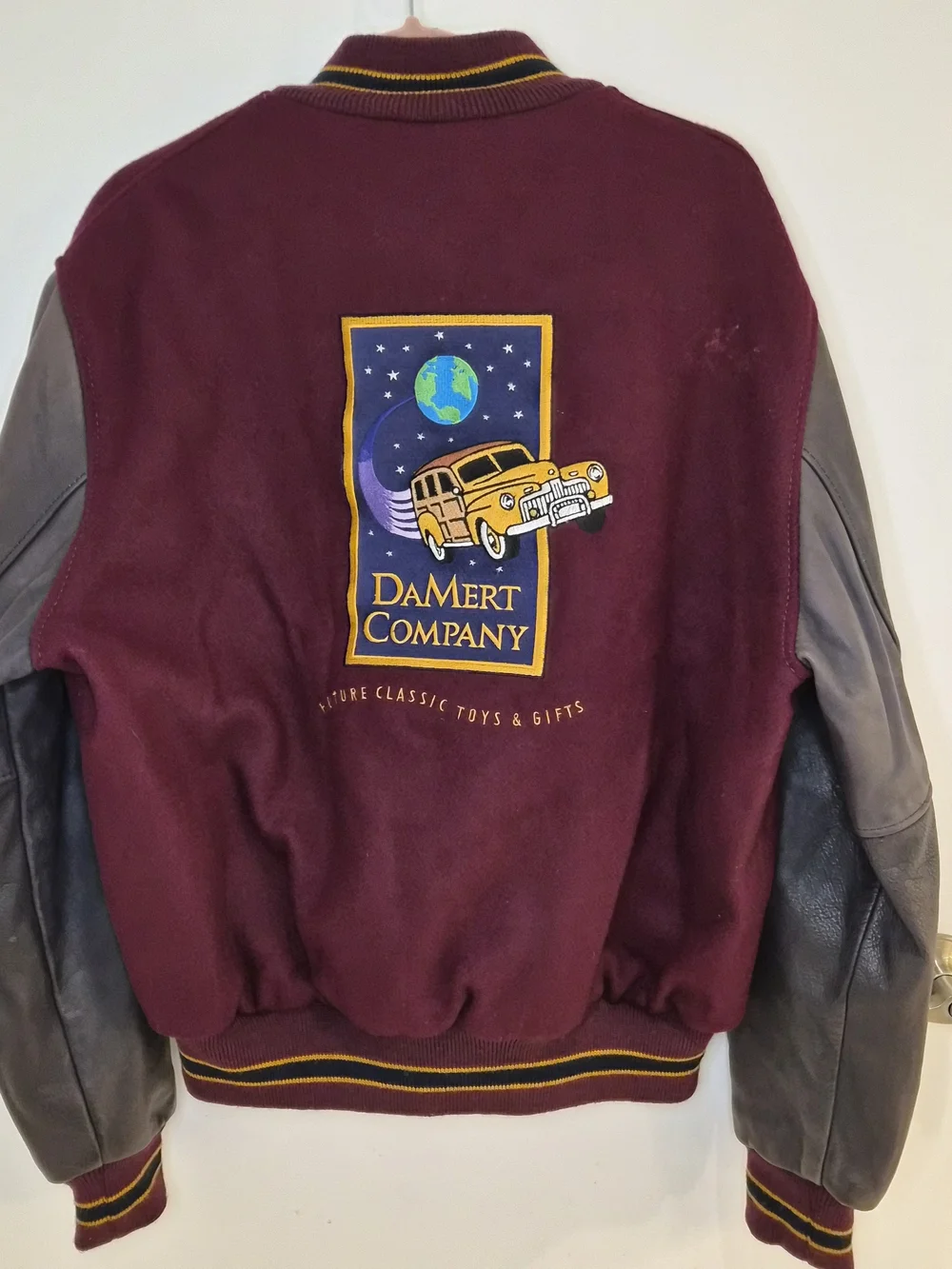 Vintage DaMert Co Future Toys And Gifts Dehen Burgundy Wool Varsity Jacket